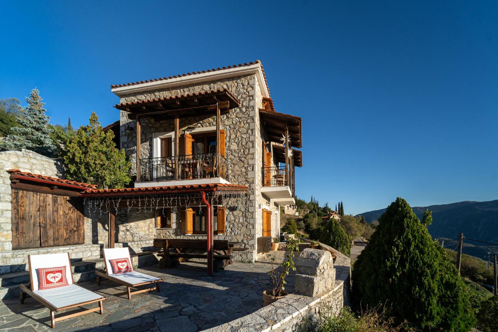 Rock Dandy Deluxe Chalet In Arachova - Delphi, Sauna, Prv Parking, Amazing View Exterior photo